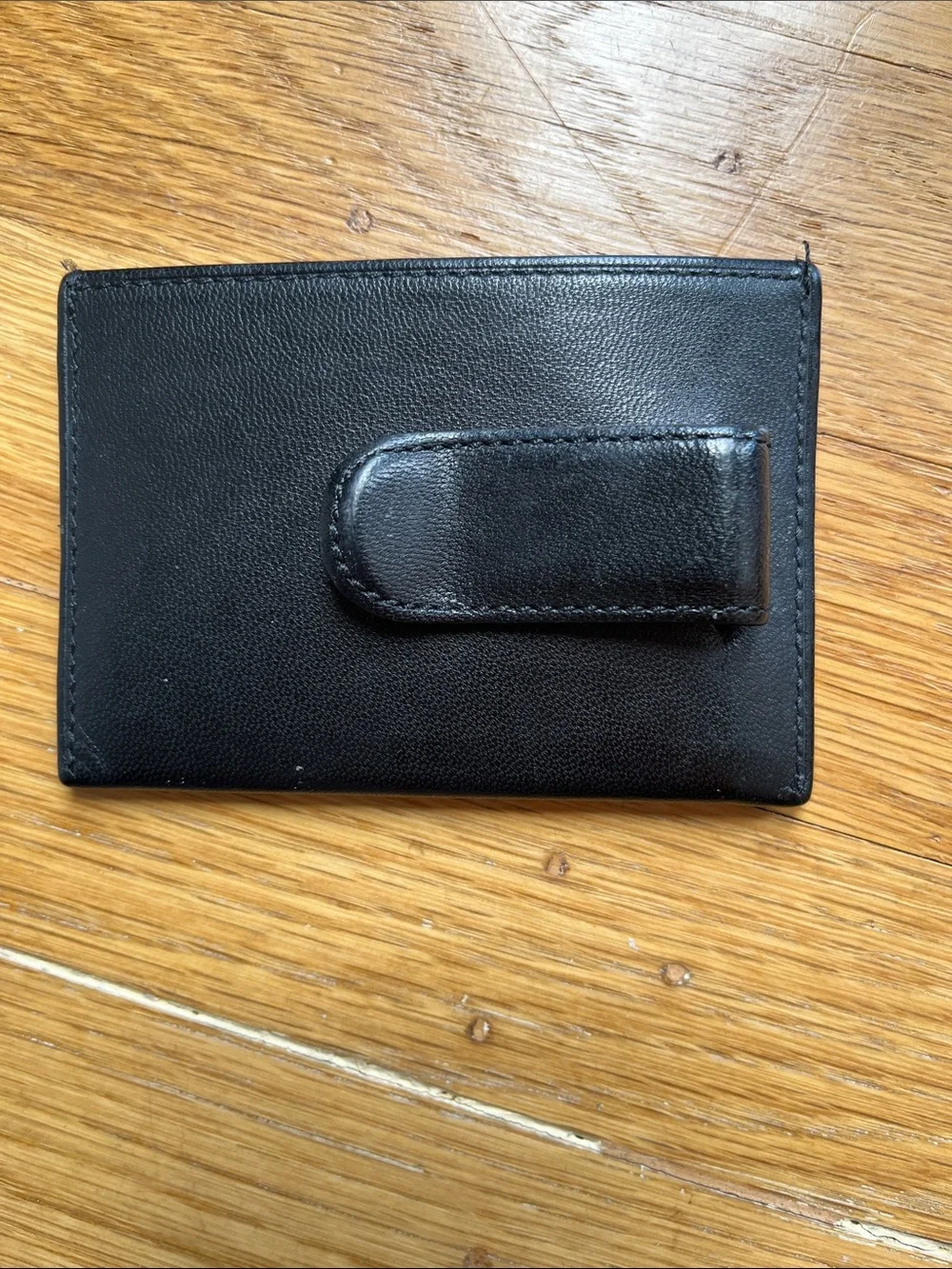 Tumi Black Leather Slim Card & Key Holder